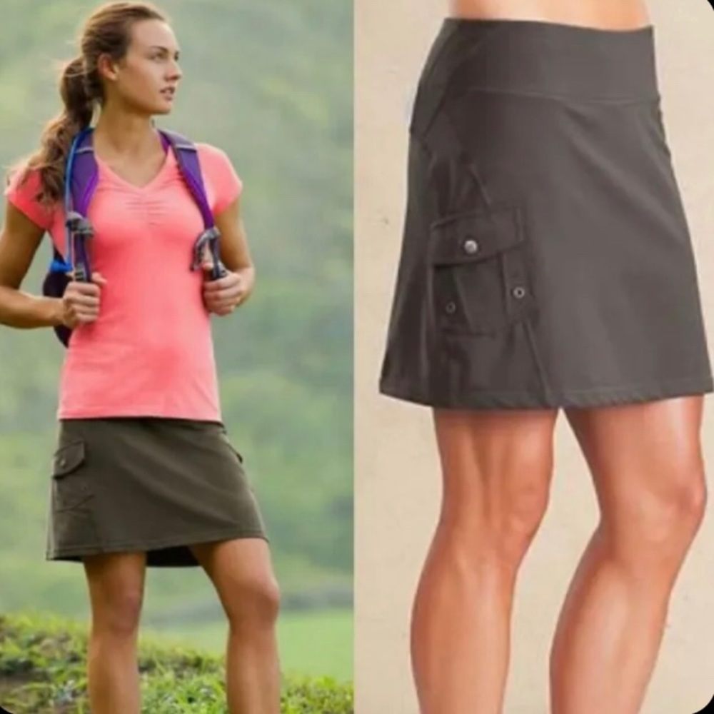 Athleta Oasis Olive Green Cargo Skort /Skirt Size Small